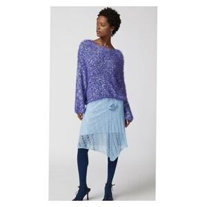 NEW Urban Outfitters Jamie Fuzzy Sweater S Purple